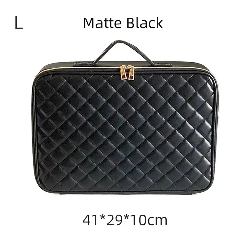 sac de maquillage de beauté en cuir pu, nécessaire, étanche, nouvelle trousse de maquillage de grande capacité, sac à cosmétiques professionnel