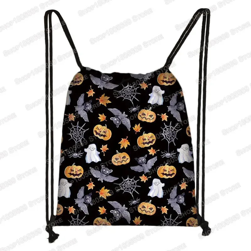sac à dos gothique imprimé vampire bat ghost, sacs à cordon, sacs à bandoulière pour femmes et hommes, porte-chaussures de voyage