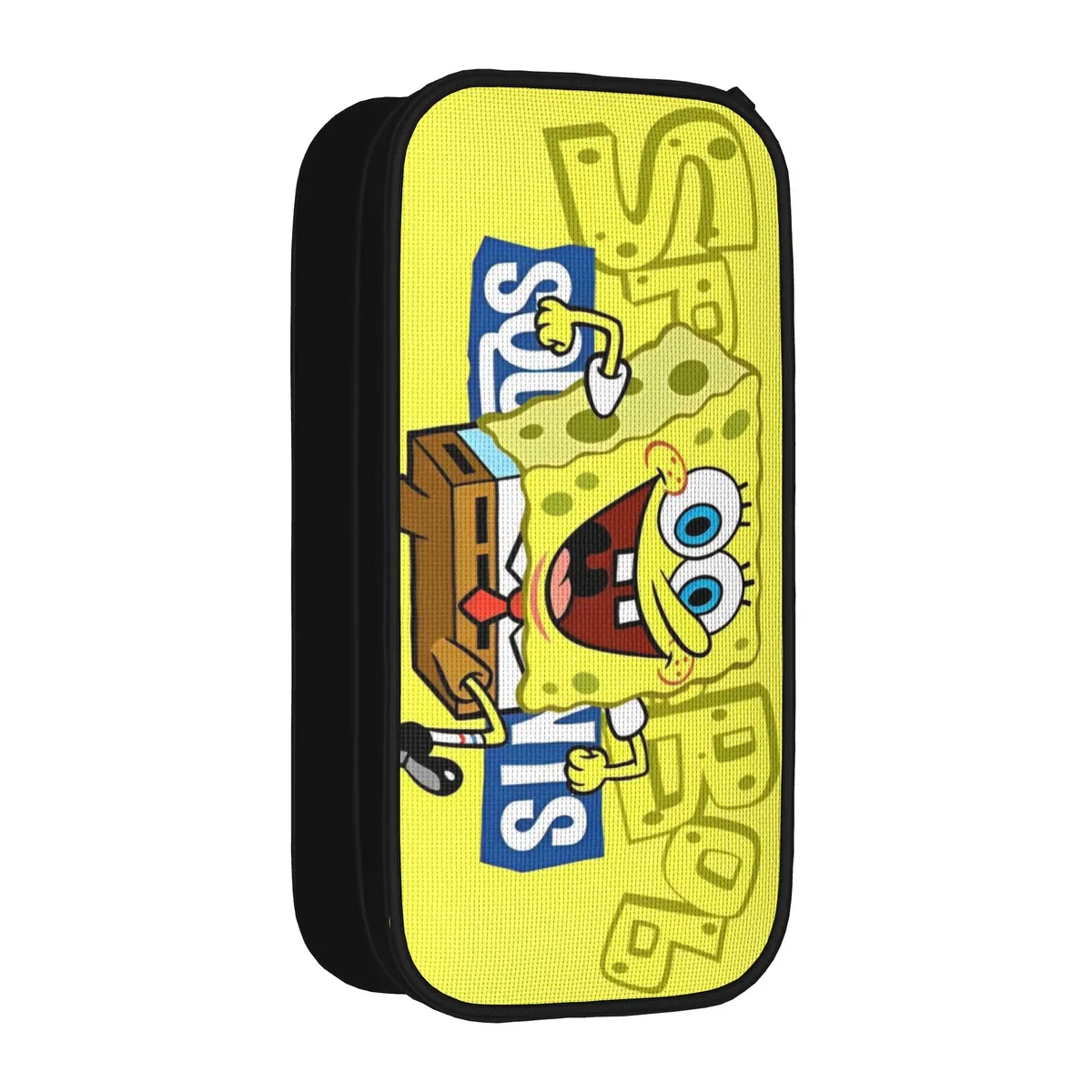 trousse à crayons s-spongebobs avec portraits de visages multiples, pochette en toile, grande capacité, pour garçons et filles, fournitures scolaires