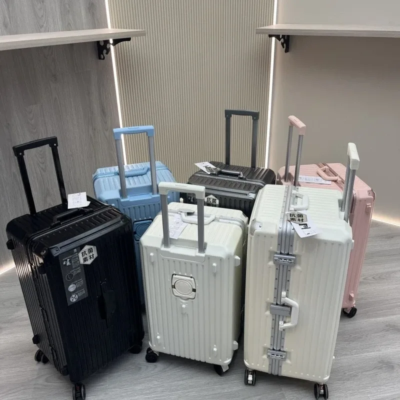 Nouvelle valise cadre en aluminium bagage roulant avec porte-gobelet porte-cabine matériau PC valise sur roulettes grande capacité