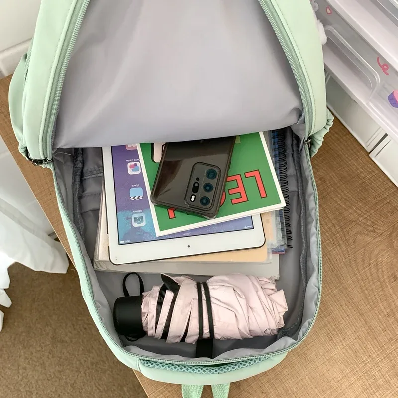 sac à dos d'étudiant rose imperméable à la mode pour femmes, nouveau sac d'école de loisirs de voyage pour filles, sac d'université de livre mignon en nylon pour ordinateur portable