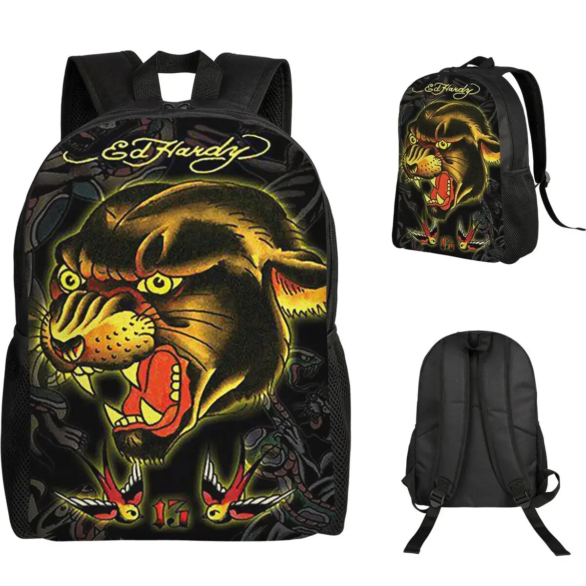 Ed-hardy – sac à dos avec crâne de tigre, pour étudiants, garçons et filles, sac d'école, sac à bandoulière pour ordinateur