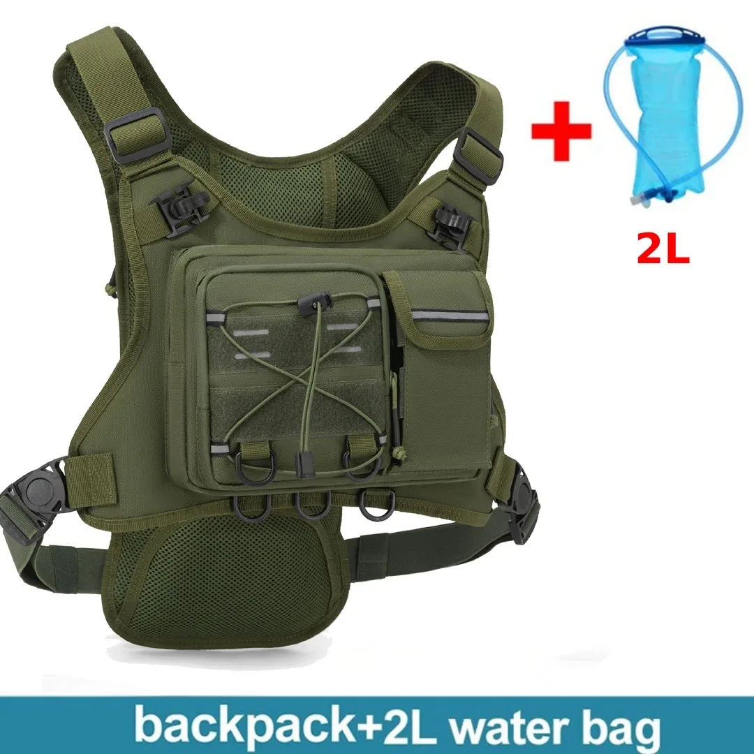 sac de poitrine multifonctionnel, gilet tactique pour hommes, sac à dos d'hydratation avec porte-équipement, sac de course pour marathon, cyclisme, trekking