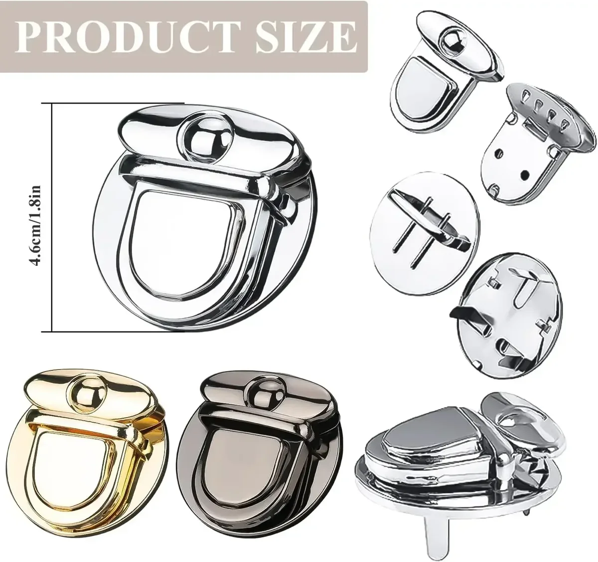 cadenas serrure tsa métal forme ovale bouton central poignée incurve couleur doré voyage sac main bandoulière transversale portefeuille usage travail artisanal