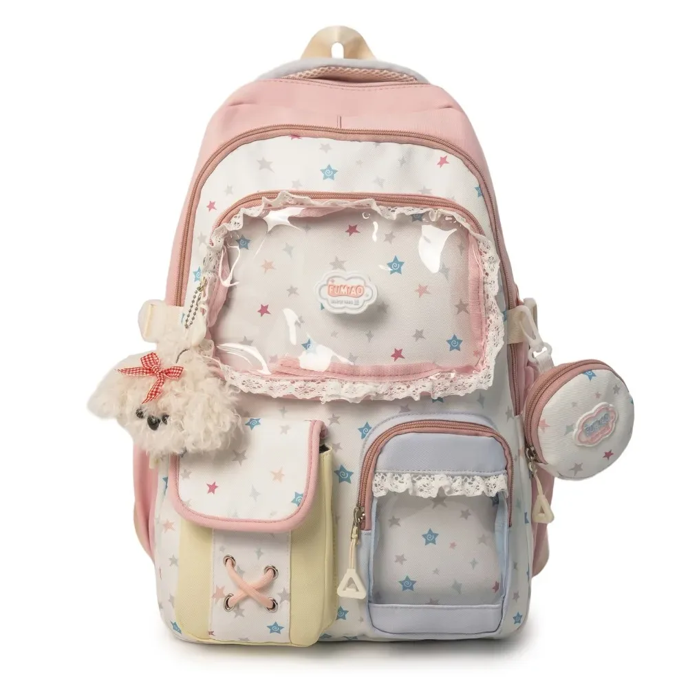nouveau sac à dos cutecore avec pendentif, sac à bandoulière y2k jk, sacs esthétiques harajuku, sac à dos de jour