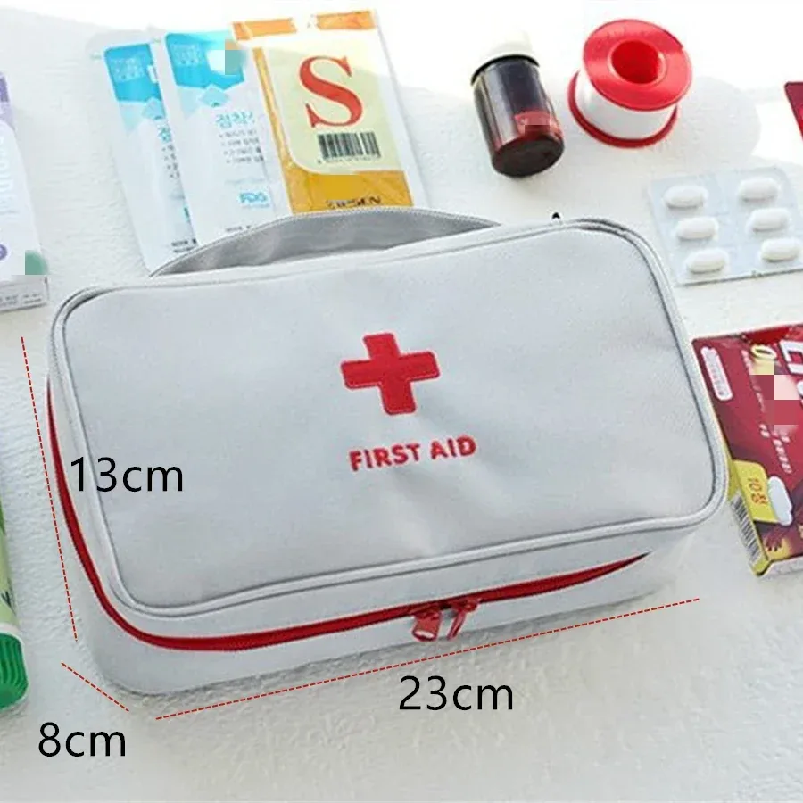 trousse de premiers secours en tissu oxford, portable, pour voyage, trousse d'urgence, sac de transport, sac médical d'extérieur, étui de rangement, rouge