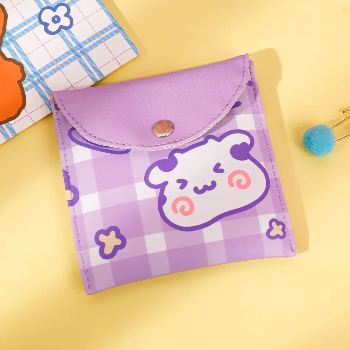 sacs de rangement pour serviettes hygiéniques pour femmes, petits étuis à cosmétiques pour femmes, voyage, étanche, poudre, ours mignon, lapin, rouge à lèvres, porte-monnaie