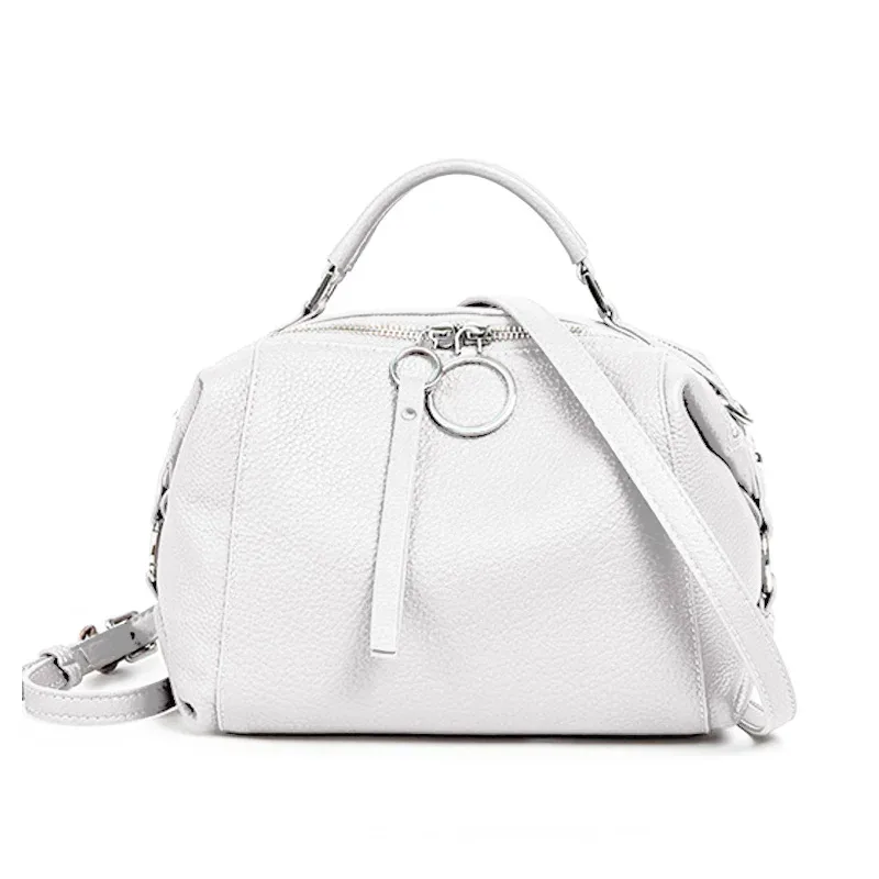 zency – sac à bandoulière noir de créateur pour femmes, sac à main en cuir véritable 100%, taille moyenne pour la vie quotidienne avec deux sangles