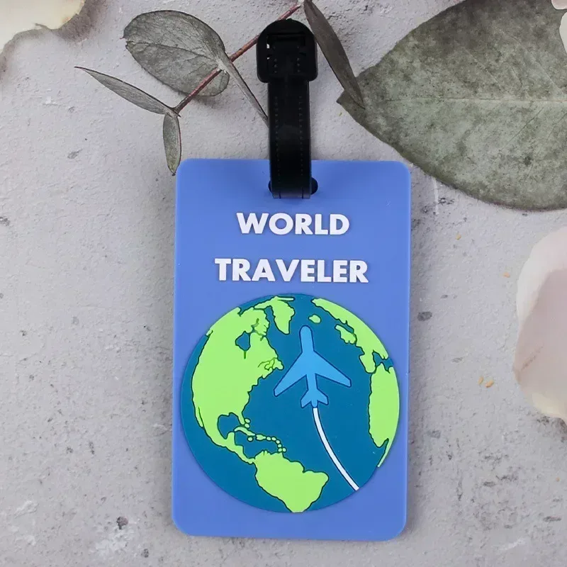 étiquette de bagage en pvc souple, étiquette de voyage avec lettre pour hommes et femmes, étiquette de nom de valise, étiquettes de sac, étiquettes d'avion, accessoires de voyage de vacances