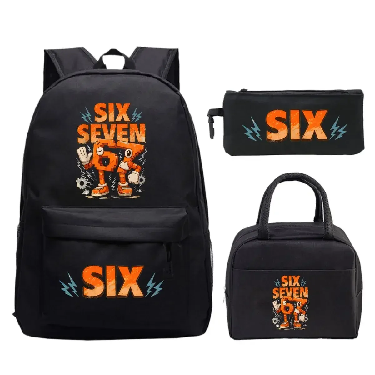 lot de 3 sacs à dos imprimés 67 six seven, style simple, légers, pour garçons et filles, sacs d'école amusants avec le numéro 67, sacs de voyage, mochilas