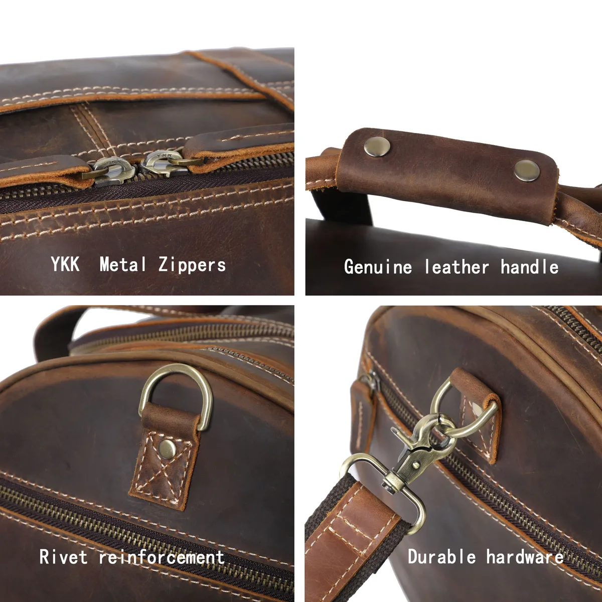 sac de voyage vintage en cuir pleine fleur s.worker pour homme, sac de week-end en cuir véritable grande capacité