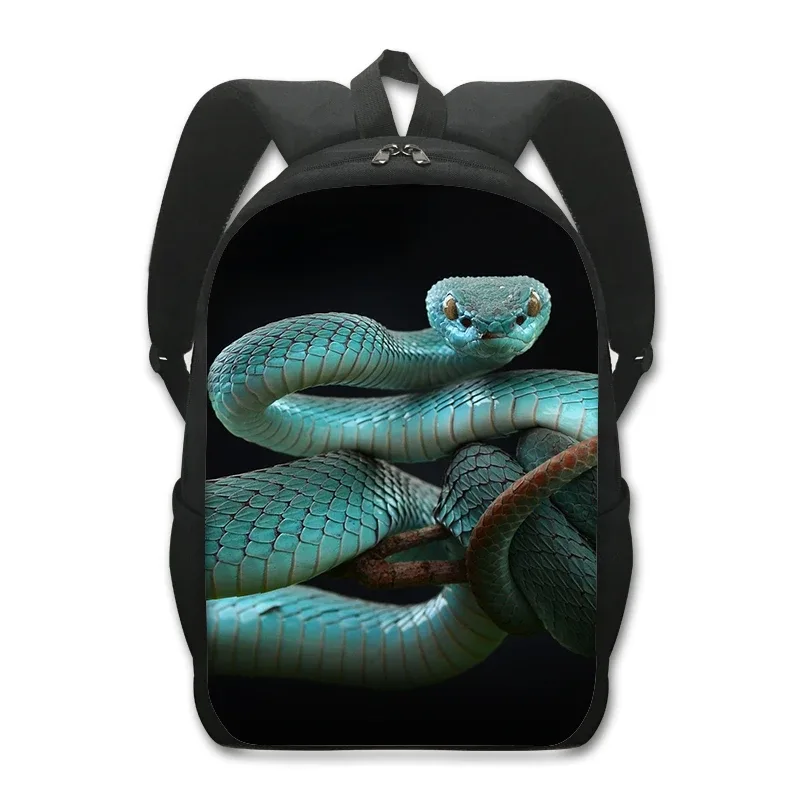 sac à dos imprimé animal de compagnie de 16 pouces pour femme et enfant, fourre-tout d'école, de voyage, avec grenouille, caméléon, serpent, araignée, livre, cadeau