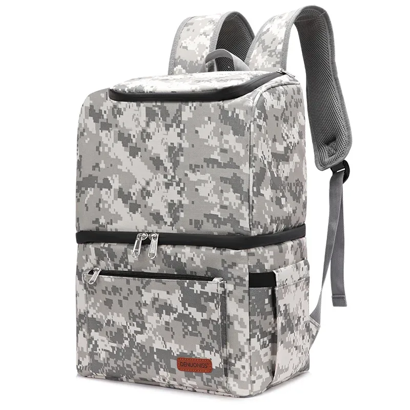 grand sac à dos isotherme doux double couche, sacs isothermes thermiques, réfrigérateur alimentaire, glace, bière, vin, sac de pique-nique, étui alimentaire, accessoires