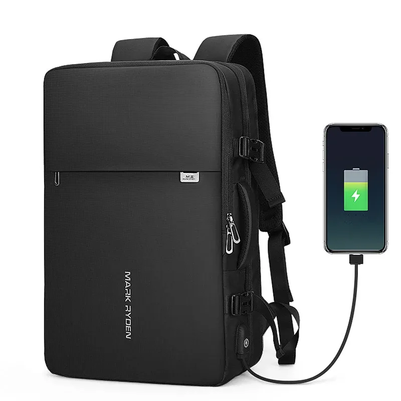 mark ryden-sac à dos pour ordinateur portable 17 pouces pour homme, chargeur usb, multicouche, sac de voyage pour homme d'affaires, antivol