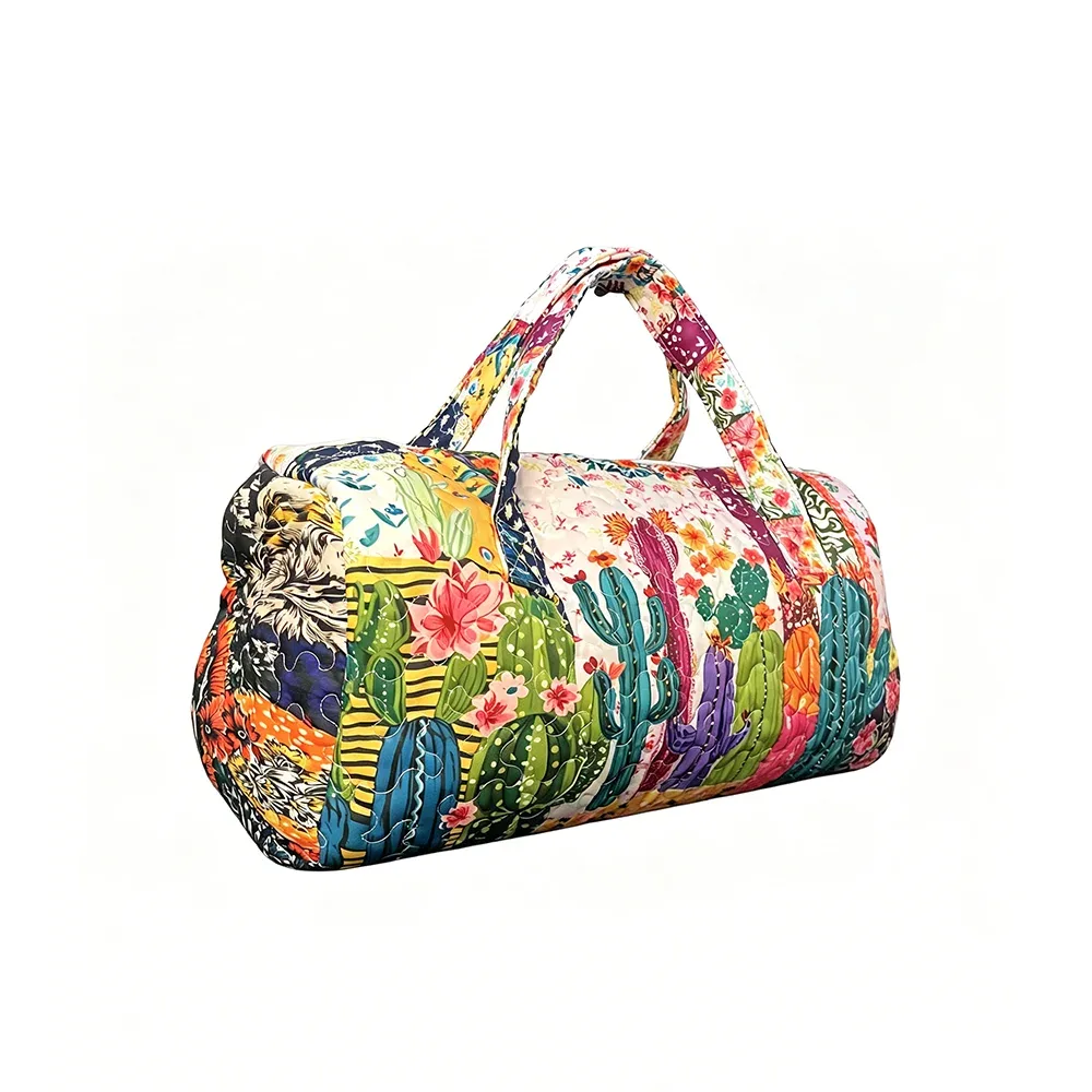 sac de voyage matelassé imprimé en 3d, paysage tropical de coucher de soleil et phare côtier, sac de voyage tendance pour la plage, la randonnée et le camping