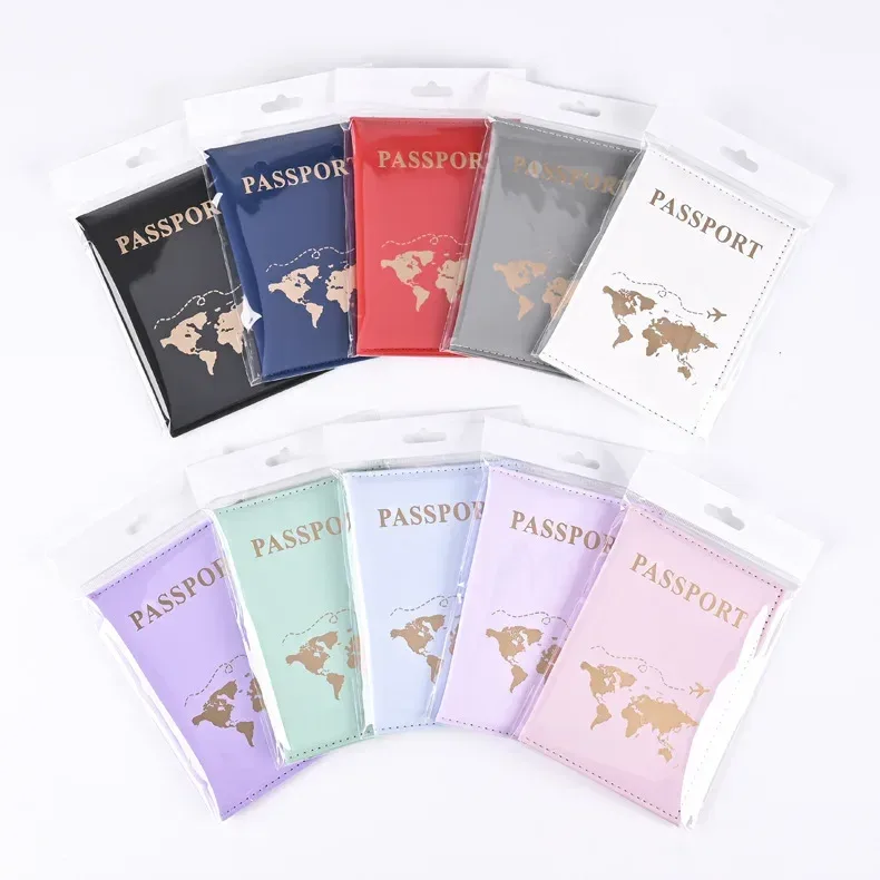 ensemble de porte-passeport de voyage pour femmes et hommes, housse de protection pour passeport de voyage, sacs étiquettes de bagages, accessoires de voyage