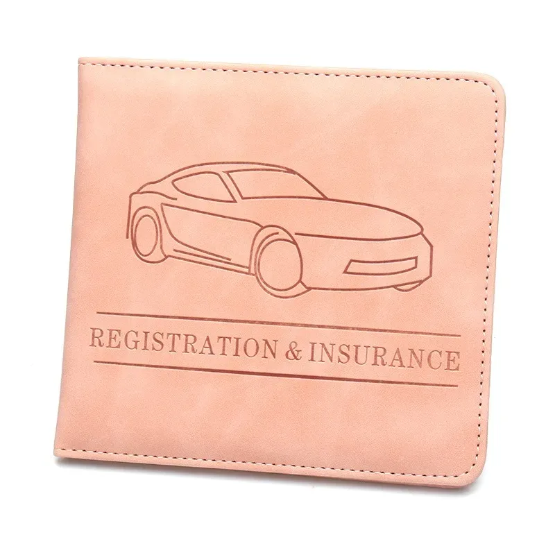 porte-assurance d'enregistrement de voiture, couverture de permis de conduire, documents automobiles en cuir, sac de rangement de permis de conduire, porte-carte de crédit