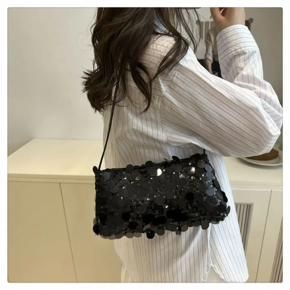 sacs à bandoulière légers à paillettes pour femmes, couleur unie, grande capacité, sac de soirée, sac fourre-tout pour femmes