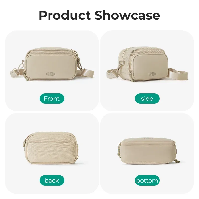 bagsmart sac à bandoulière pour femme sac à bandoulière décontracté d'entraînement portefeuilles mains libres sac de ceinture grande capacité sacs banane d'extérieur pour hommes