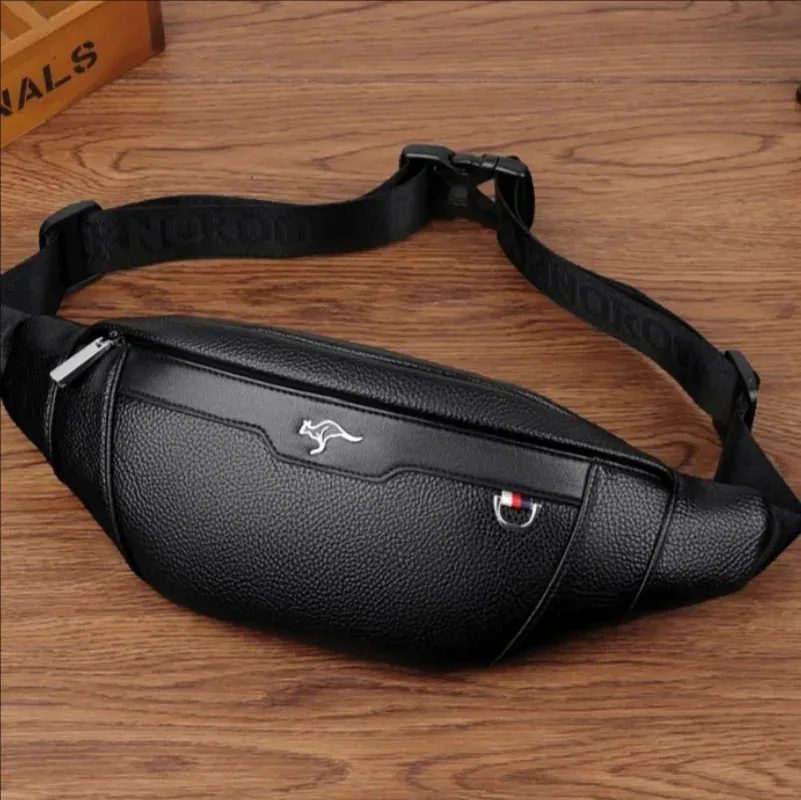 sac banane en cuir multifonctionnel pour homme, idéal pour le sport, les voyages, la course à pied, sacoche bandoulière décontractée, pochette de poitrine pour téléphone