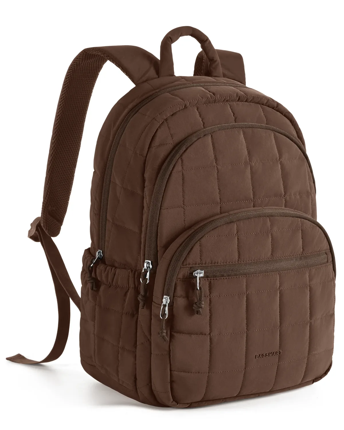 sac dos nylon beige carreaux 20 35 litres bandes soutien ventilées poignée souple compartiment téléphone portable courbe physiologique dos