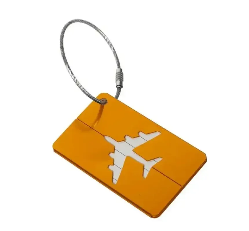 étiquette de bagage en métal, accessoires de voyage unisexe, étiquettes nominatives de valise, sac à dos, porte-étiquette d'adresse, 1 pièce