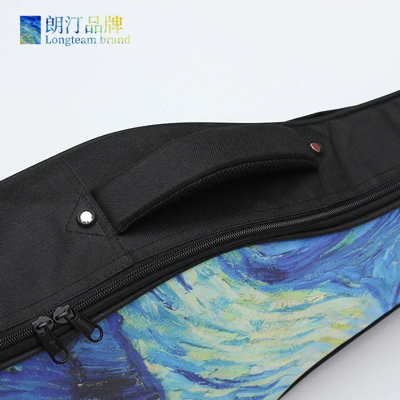 étui pour guitare 36 40 41 pouces van gogh nuit étoilée sac à dos d'animation interactif épaissir transporter accessoires de guitare