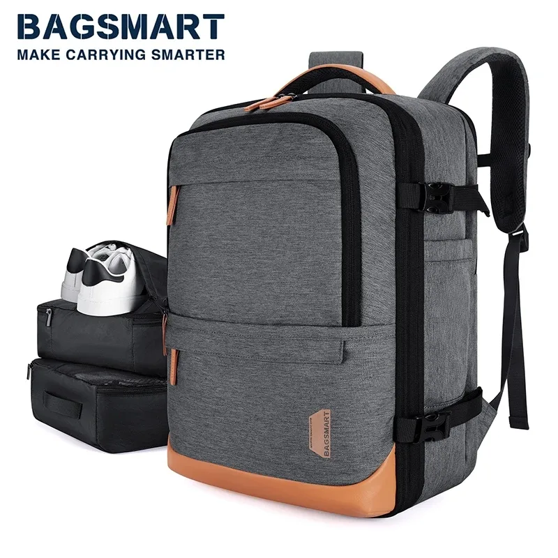Sac à dos de voyage BAGSMART 40L, sac pour ordinateur portable extensible, sac multifonctionnel imperméable pour l'école, le travail et les voyages, sacs de voyage, valises