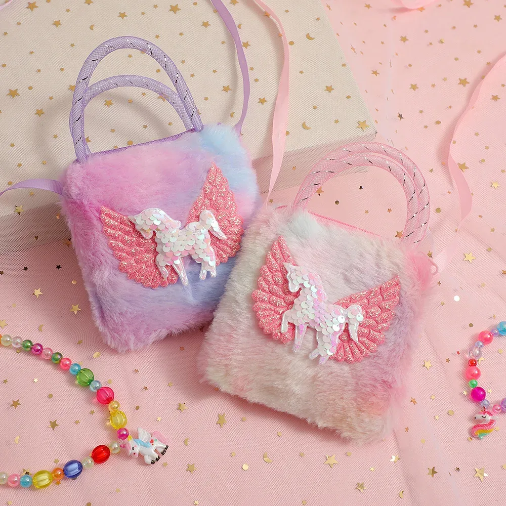 mini sacs à main licorne de dessin animé pour petites filles, petit sac de rangement pour enfants, portefeuille, cadeaux de fête d'anniversaire