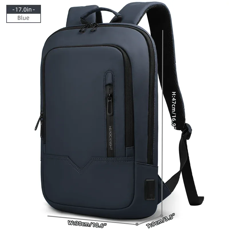 heroic knight mince homme travail sac à dos multifonctionnel mode 15.6 pouces sac à dos pour ordinateur portable décontracté étanche voyage d'affaires sac à dos
