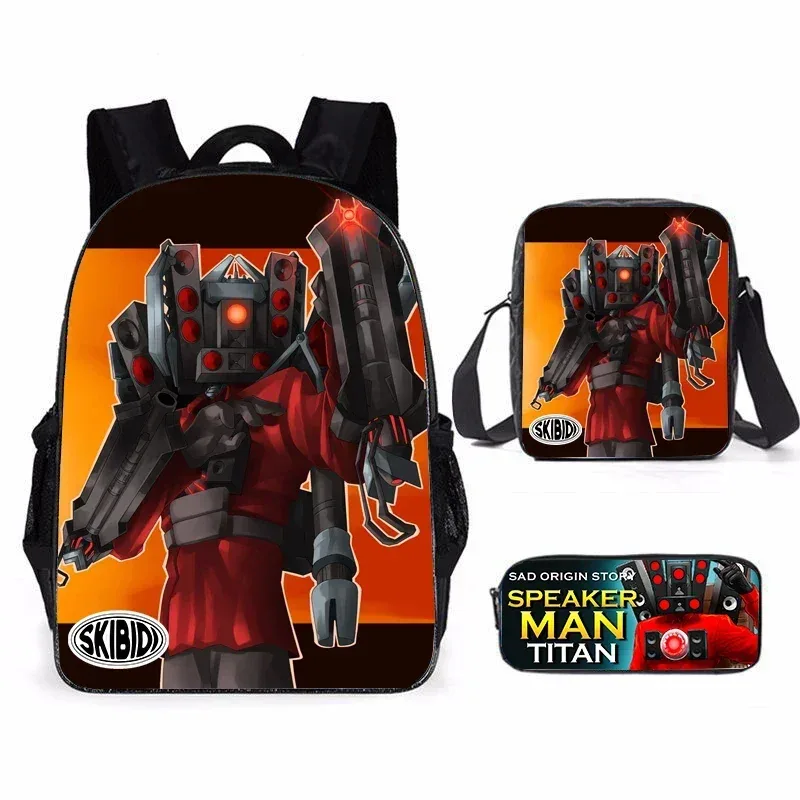 skibidi toilette titan speakerman sac à dos pour enfants garçon sac d'école pour adolescents sac à dos anime voyage sac à dos sac à crayons