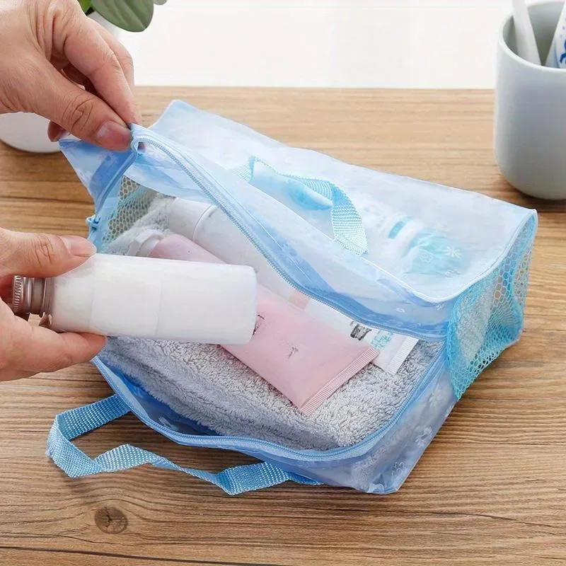 sac de rangement pour cosmétiques et articles de toilette, pochette de voyage pour maquillage et plage, organisateur, 1 pièce