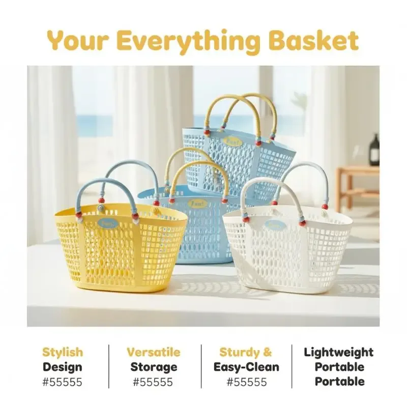 panier de rangement de salle de bain style bohème, imperméable et drainable, ajouré léger, pour articles de toilette et organisateur de légumes
