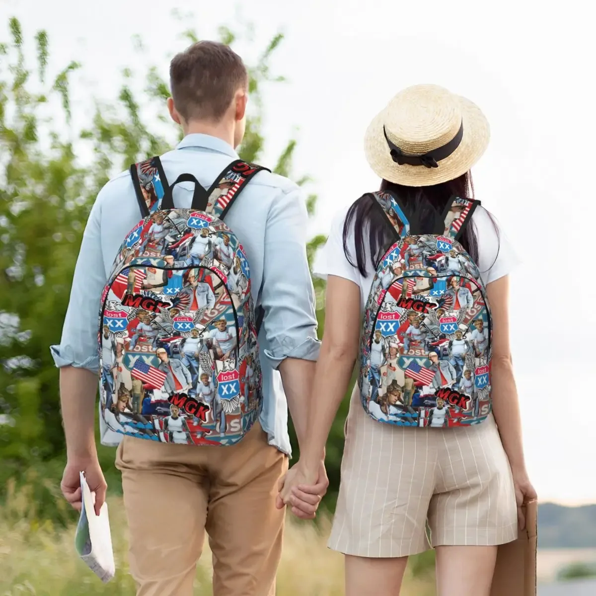 mgk lost americana tour 2025-2026 sac à dos adolescent durable lycée travail sac à dos pour hommes femmes ordinateur portable sacs en toile