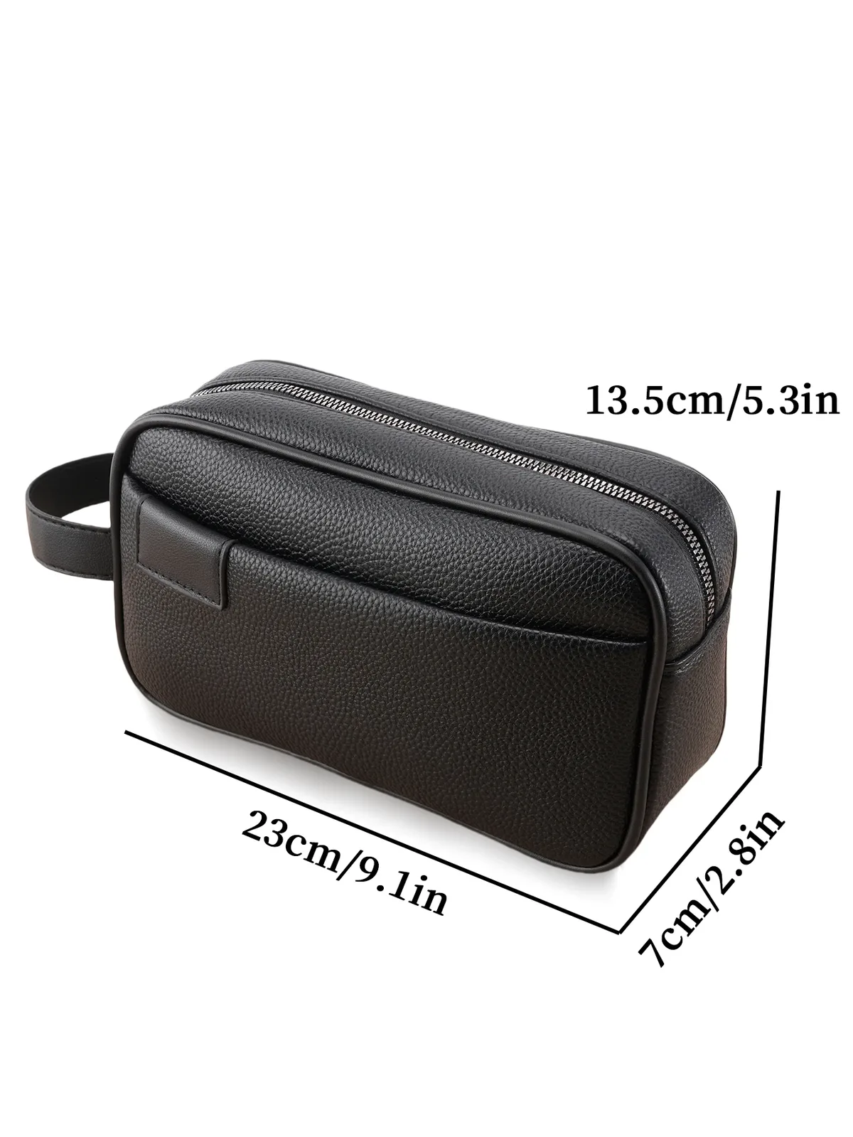 sac de transport à main en cuir pu pour hommes – design texturé léger avec dragonne amovible, organisateur de poche à fermeture éclair pour essentia