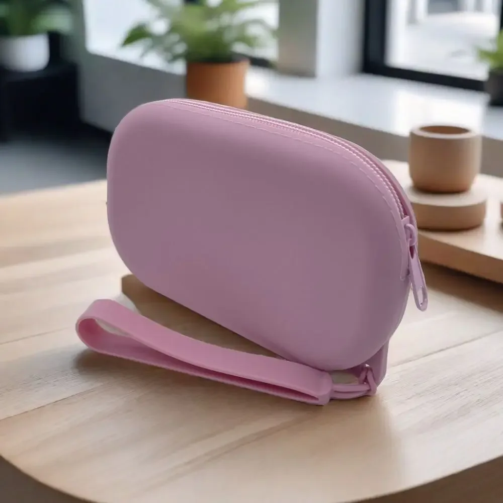 sac cosmétique en silicone de couleur morandi, porte-monnaie, grande capacité, sac de rangement multifonction, porte-pinceaux de maquillage, couleur unie