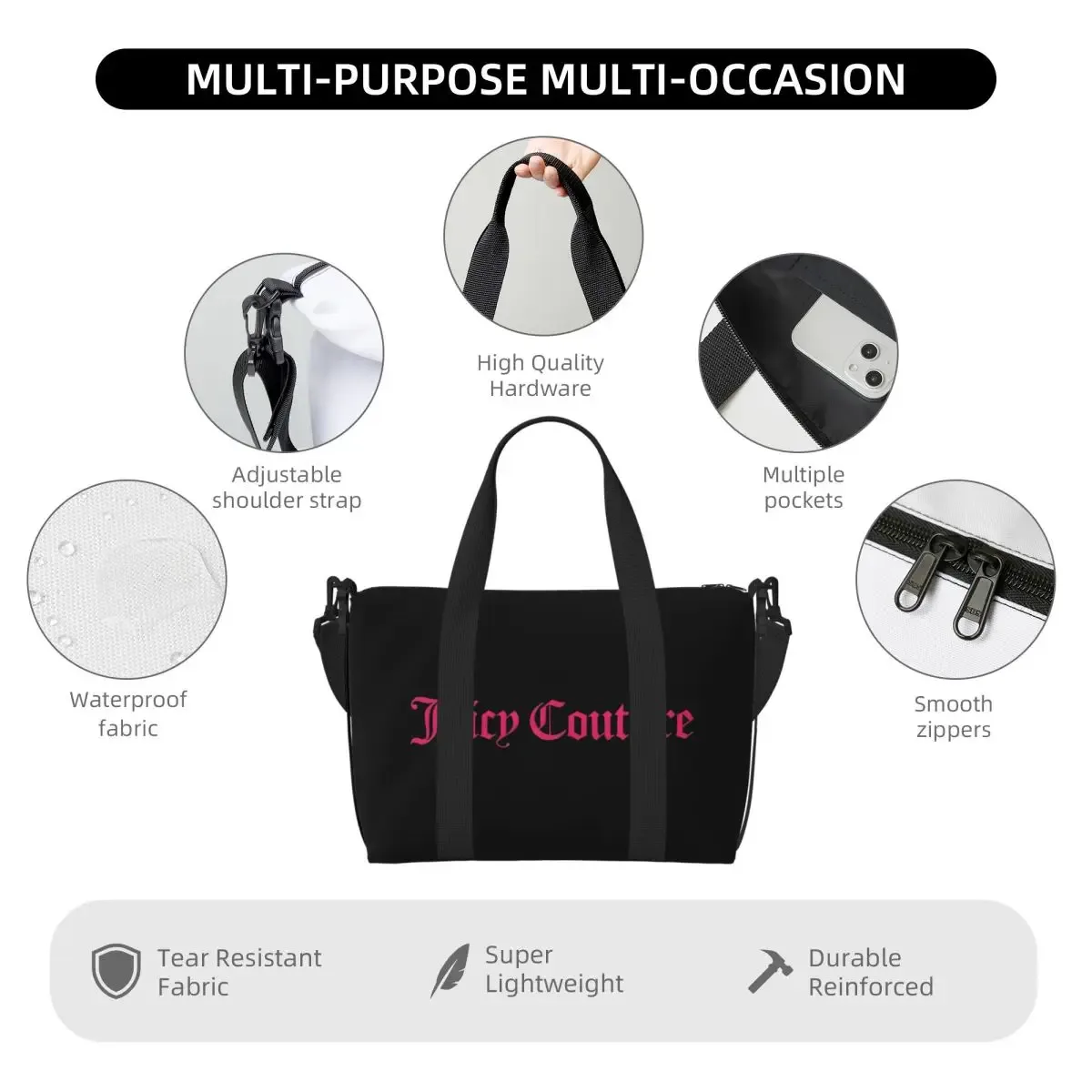 sacs de voyage j-juicy-c-couture pour le week-end, la gym et le yoga, sacs de sport pour hommes et femmes, sac bandoulière, sac de voyage