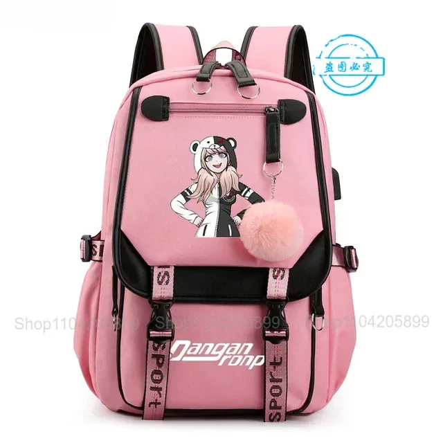 sac à dos danganronpa anime mochila, sac d'école pour étudiants, sac de voyage avec port usb, sacoche décontractée pour ordinateur portable, grand sac messager, cadeau