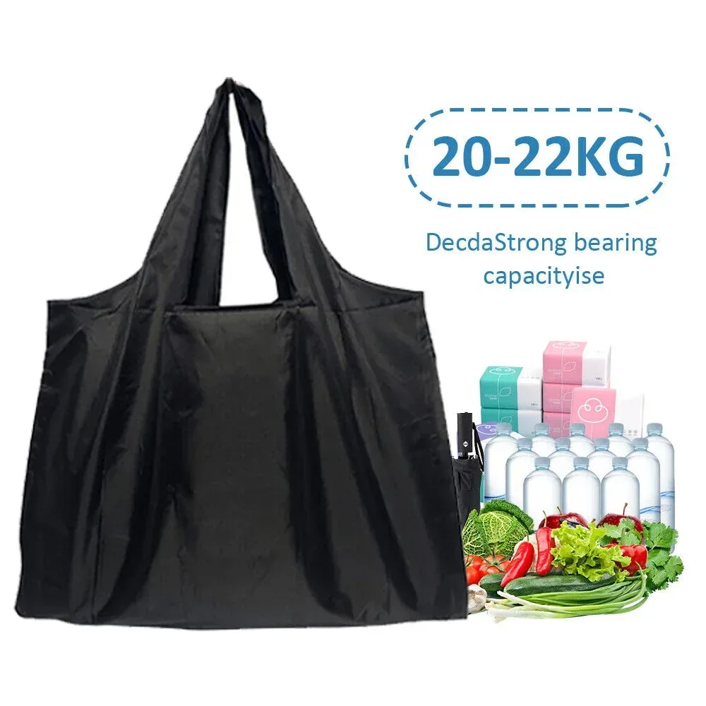 sacs à main pliables réutilisables de grande capacité, sac à provisions, fourre-tout lavable en poudre, sac fourre-tout de voyage pour la mode, initié