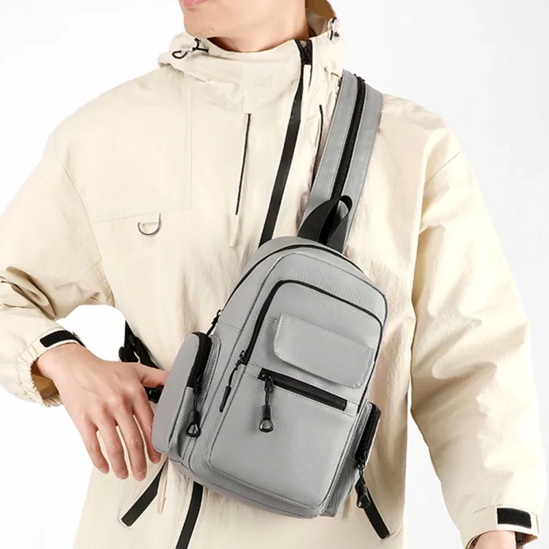 sac de poitrine multifonctionnel tendance, sac de poitrine pour le cyclisme, mini sac à dos pour homme, adapté au transport quotidien, aux sports de plein air et aux voyages