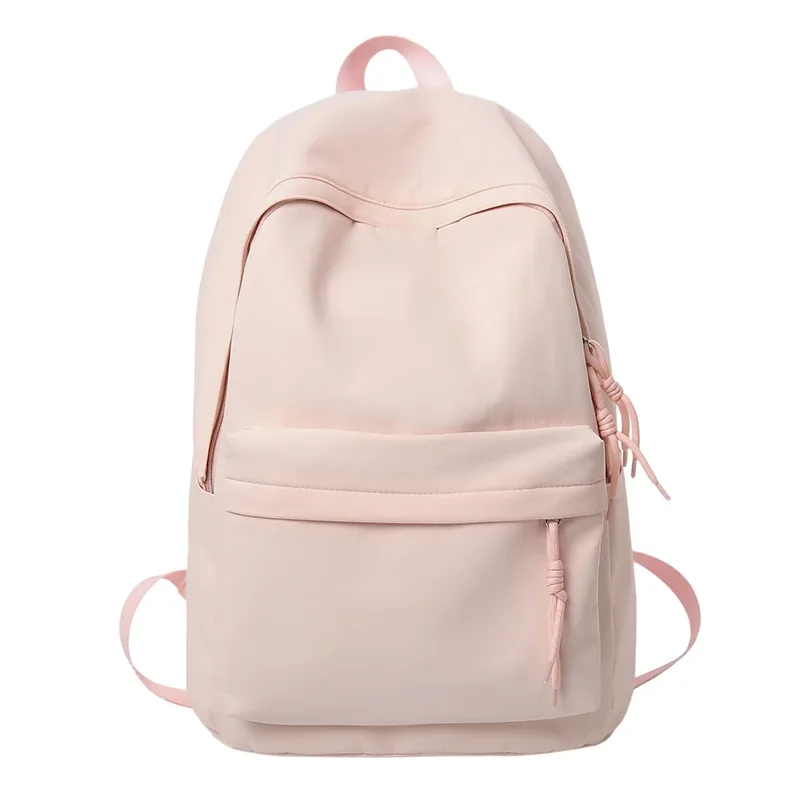 sac à dos en nylon pour femmes, sac à dos simple de couleur unie pour étudiantes, cartable pour adolescentes, sac à dos de voyage pour les déplacements