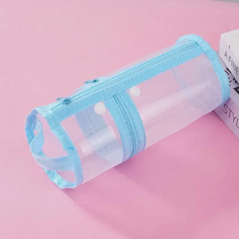 trousse de toilette de voyage en maille respirante avec poches de rangement verticales pour les vacances et les voyages d'affaires