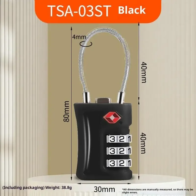 serrure de voyage tsa à code modifiable, serrure à 3 chiffres, portable, en alliage de zinc, pour valise, sac à dos,【smq】