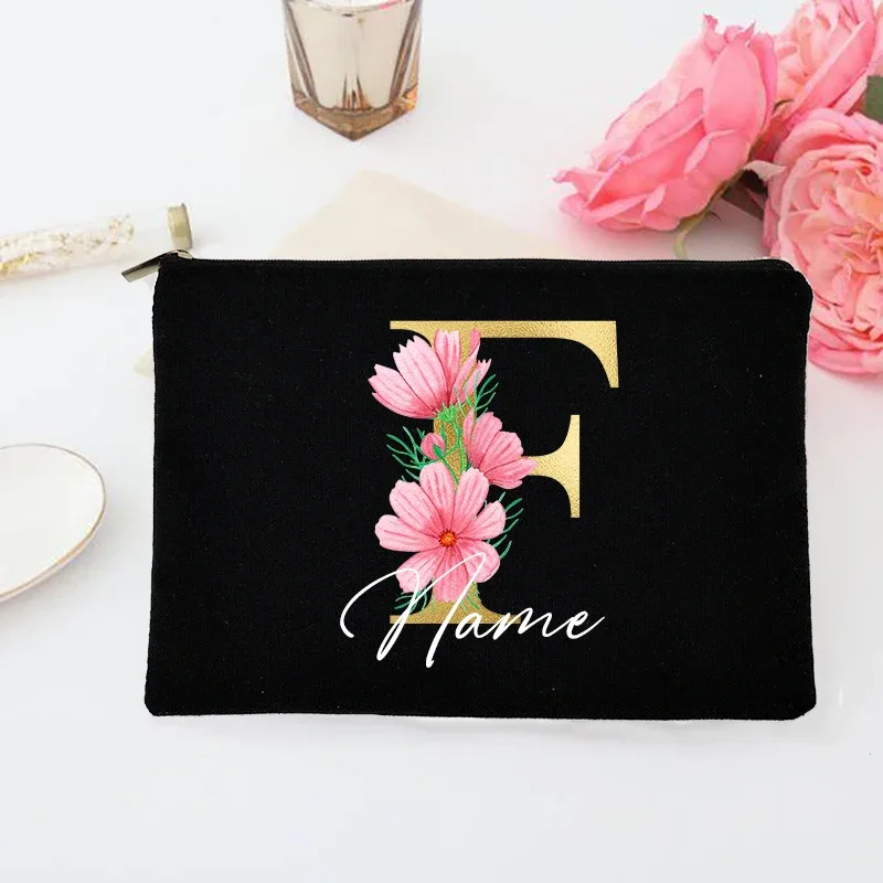 pochette de maquillage personnalisée avec initiales et nom, trousse de toilette de mariée, pochette de toilette monogramme, cadeaux de mariage pour demoiselle d'honneur