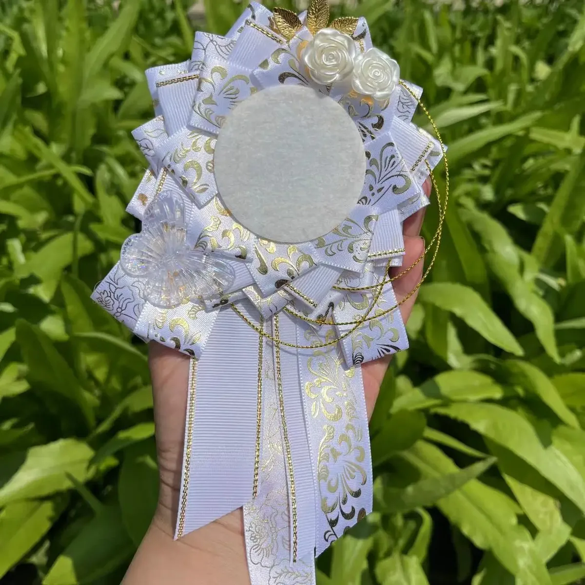 sac à dos en ruban vert pour cosplay, protection de rosette, porte-épingle à fleur, accessoires de danemark ge, remplissage de base, décorations, 58mm