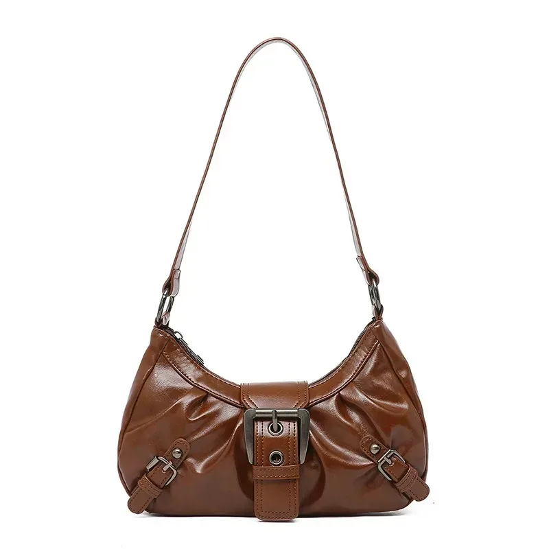 sac à bandoulière plissé rétro y2k pour femme, style maillard, sac sous le bras, pochette, sacs à main pour voyage, travail, shopping, vente chaude