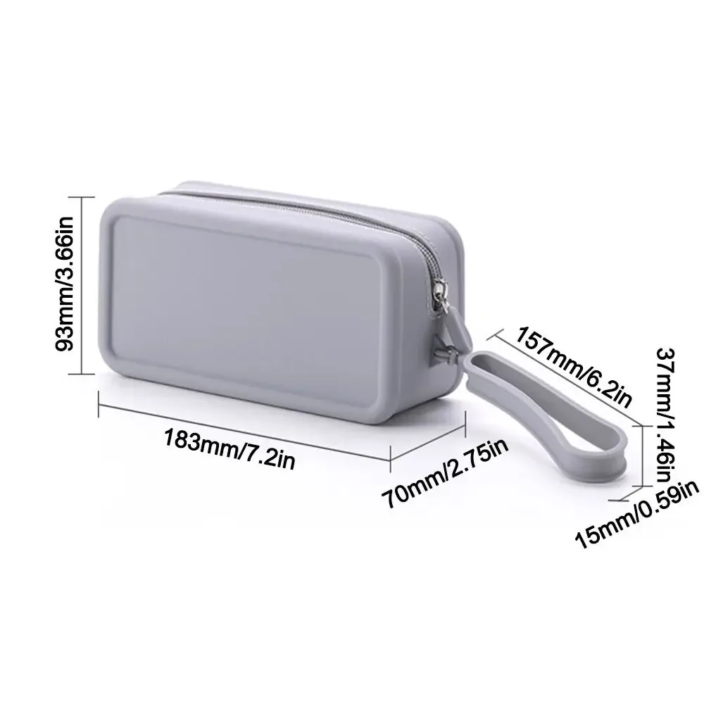 nouvelle pochette à monnaie en silicone imperméable grande capacité, étui pour écouteurs, pochette de voyage unie avec fermeture éclair, trousses et étuis cosmétiques pour étudiants
