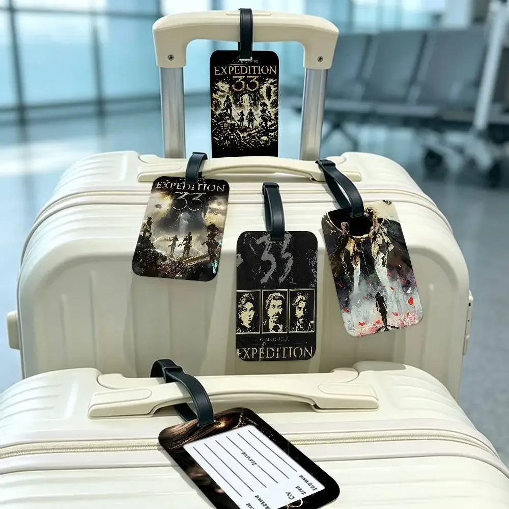 étiquette bagage plastique motif mysterieux noir blanc voyage universel pièce unique identification valise nom adresse