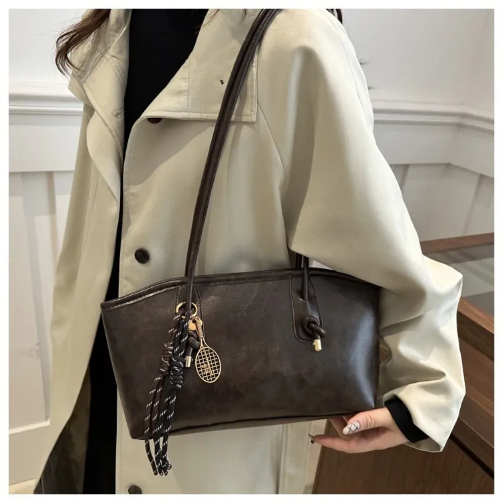 y2k tendance grande capacité travail sac à bandoulière couleur unie simple dame sacs à main en cuir pu sac fourre-tout femmes femme