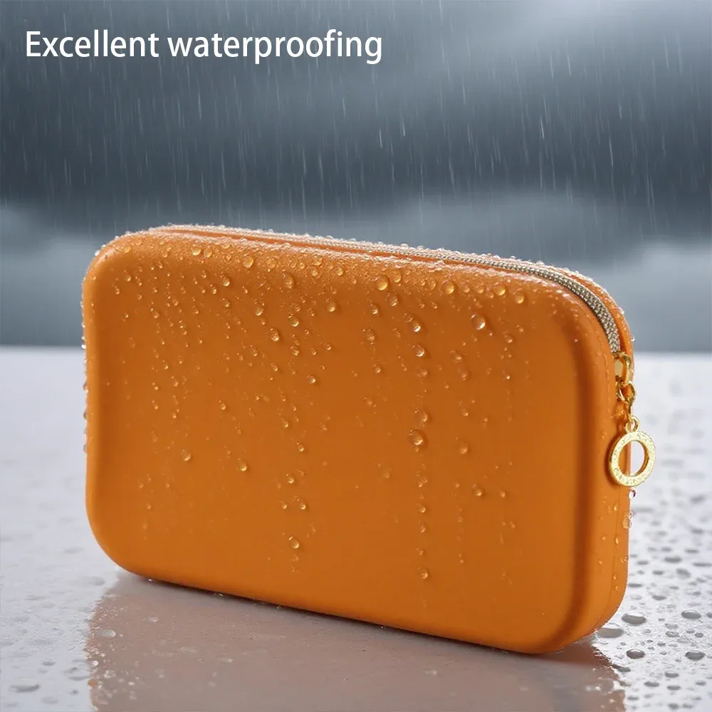 sac de rangement cosmétique carré en silicone, grande capacité, support portable pour pinceaux de maquillage, organisateur de cosmétiques étanche pour voyage